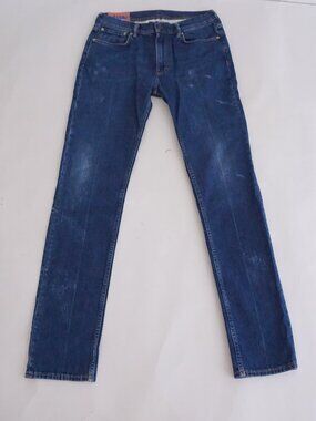 Acne Studios Bla Konst Blue Faded Wash Five Pocket Mid Rise Straight Jeans 33x32